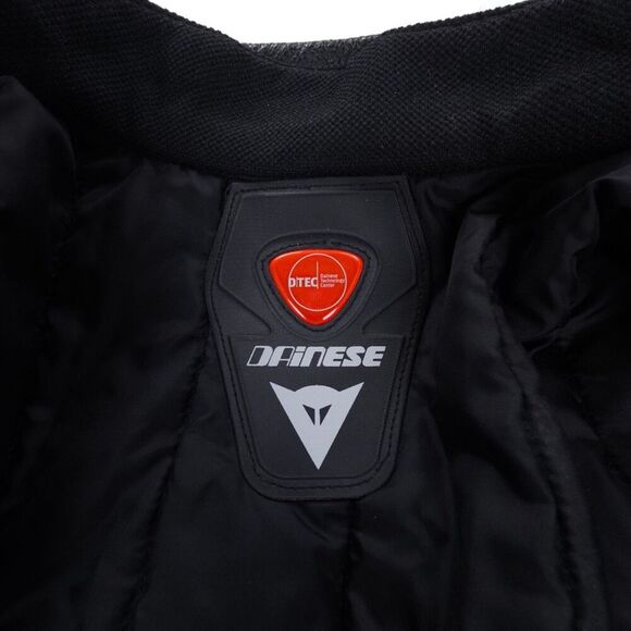 DAINESE Zen EVO Perforated Jacket Black Red Leather Padded Moto Racer Biker - Picture 2 of 16